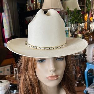 Vintage Unisex Cream Western Cowboy Hat